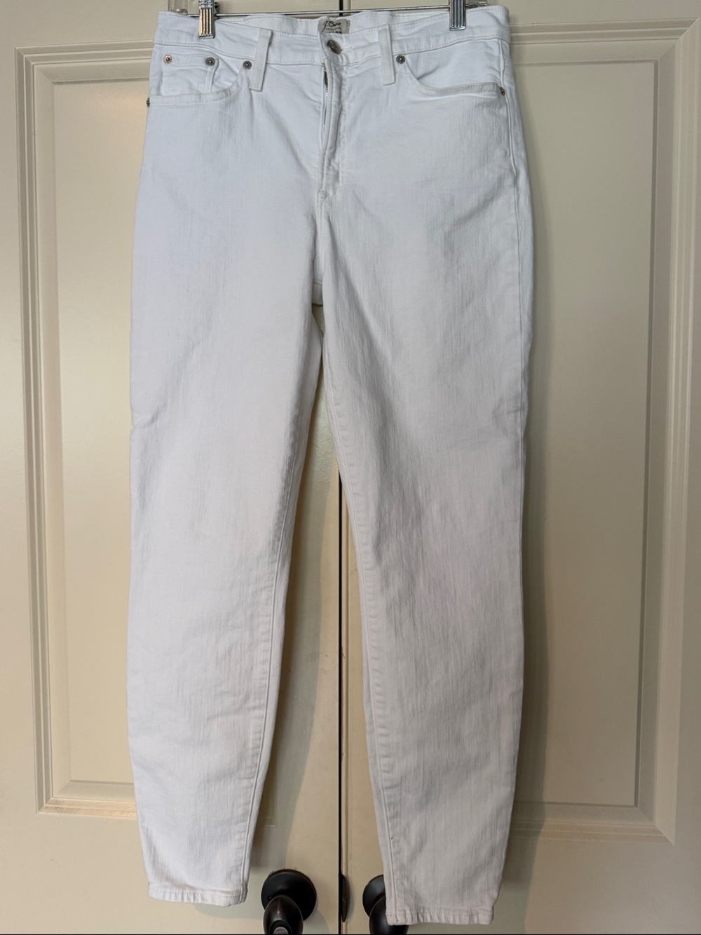 J. Crew White High-Rise Toothpick Jeans
